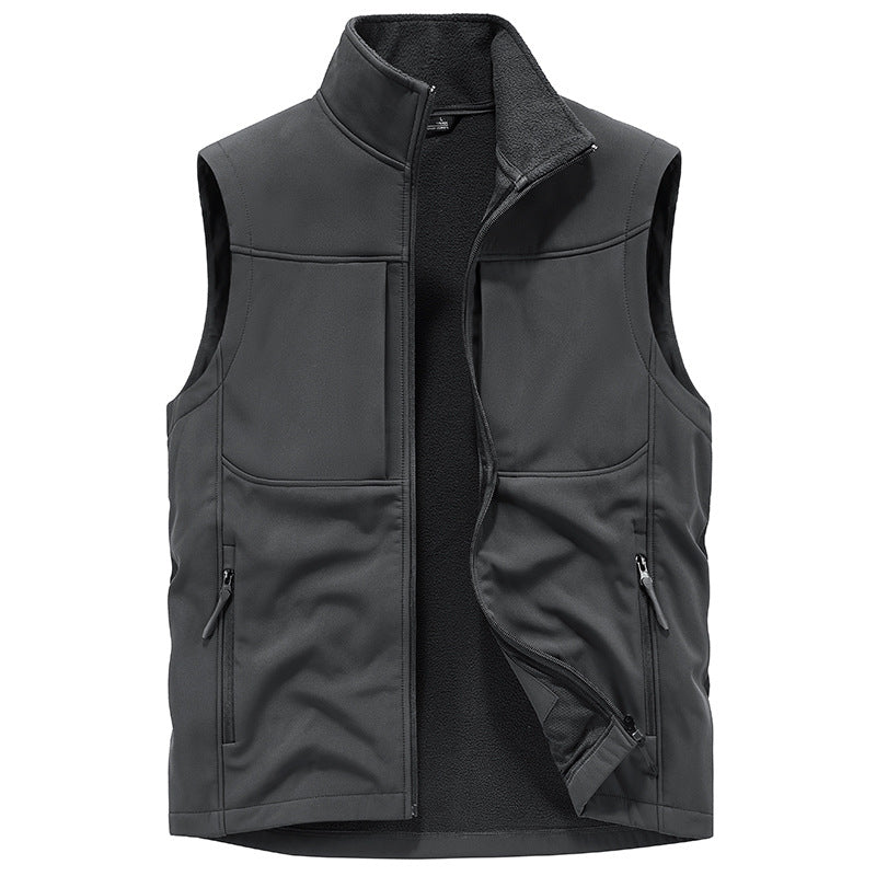Herr Funktionell Softshell Väst med Fleecefoder och Vindskyddande Membrane
