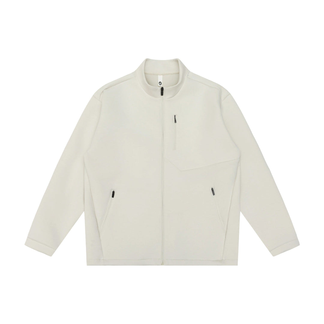 Unisex Minimalistic Kort Jacka med Ståkrage och Funktionell Fickor med Dragkedja