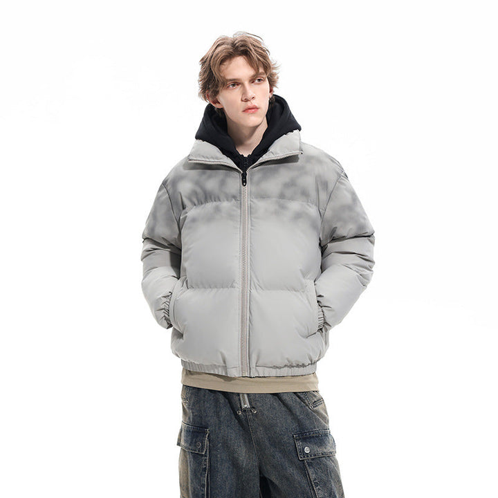 Herr Fodrad Oversize-Steppjacke med Abnehmbarem Huv‑Einsatz och Farbverlauf