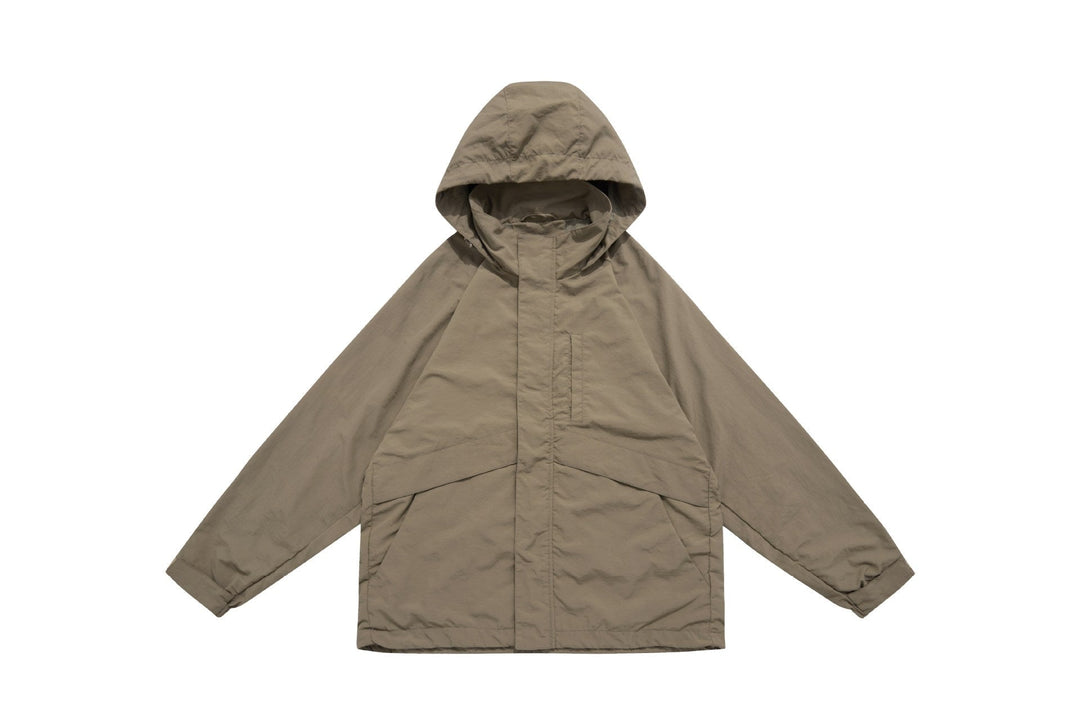 Unisex Bred Water-Repellent med Huva Parka med Concealed Dragkedja Lock och Lockfickor