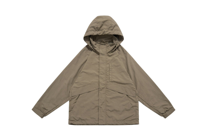 Unisex Bred Water-Repellent med Huva Parka med Concealed Dragkedja Lock och Lockfickor