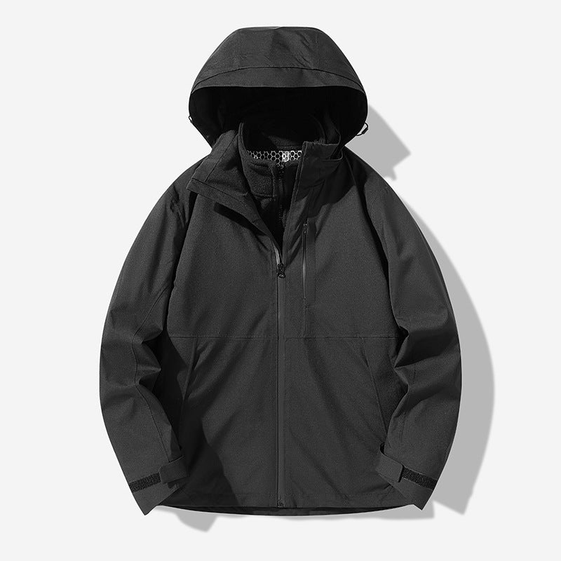 Herr Vattentät Technical Softshell Hybrid Jacka med Integrated Fleecefoder och Justerbar Huva