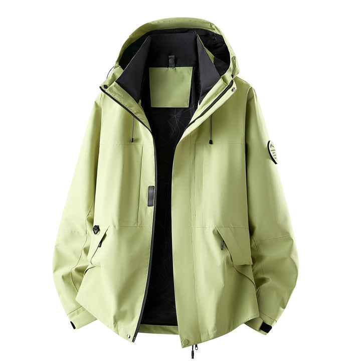 Herr Vattenavvisande Oversized Frilufts Jacka med Huva, Andningsbar Softshell &amp; Funktion Fickor
