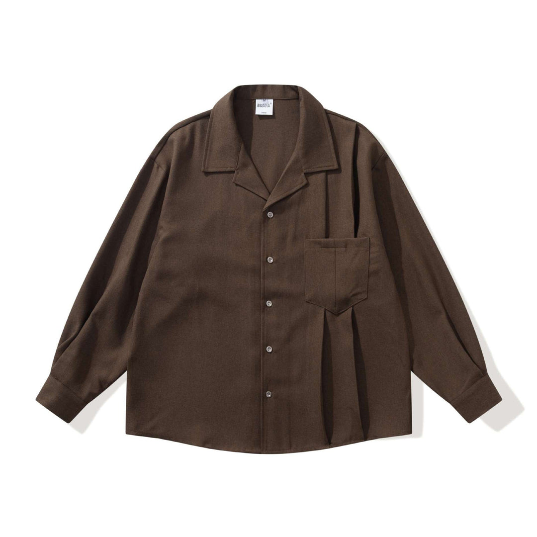Unisex Oversized Skjorta Jacka med Open Notch Krage och Bröstficka