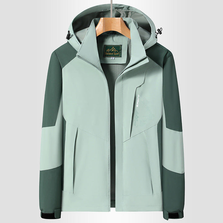 Dam softshell Trekking jacka med andningsbar membrane, justerbar huva och colorblock design