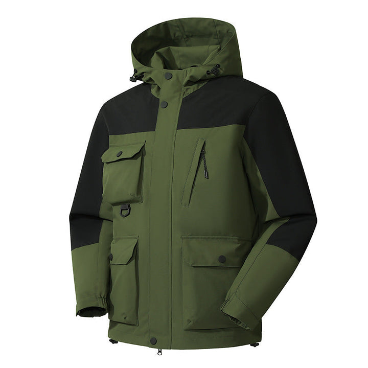 Herr Technical Utomhus Parka med Huva, Vattenavvisande Skal och Flera Fickor
