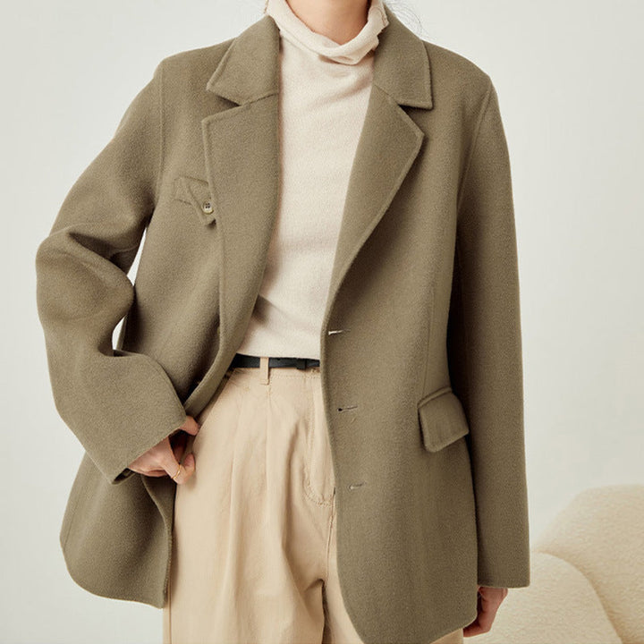 Dam elegant och bekväm ull jacka Drune