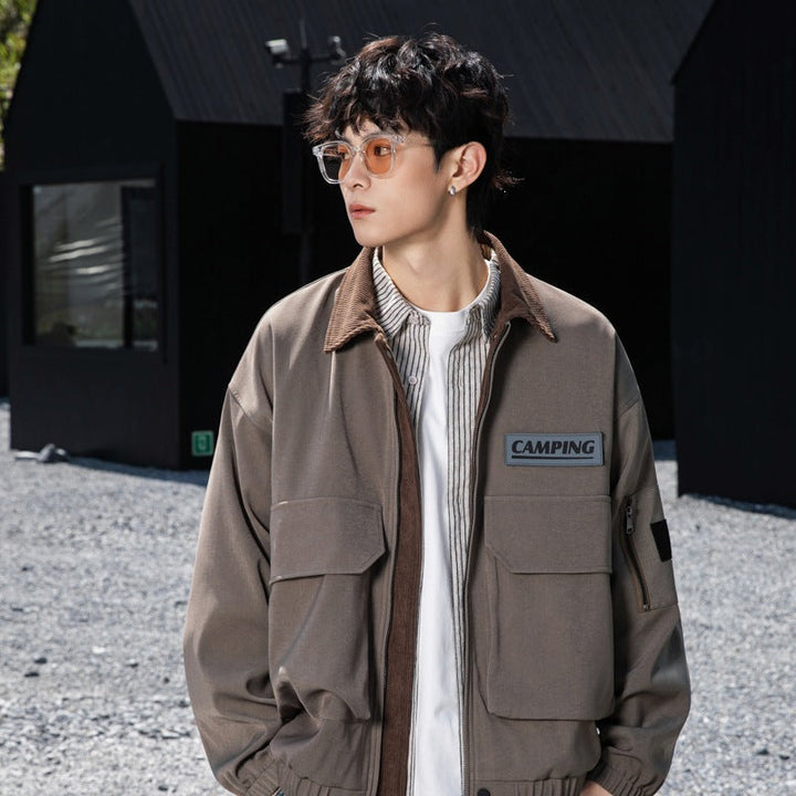 Dam Oversize Utilityjacka med Fleece Krage &amp; Multifunctional Fickor
