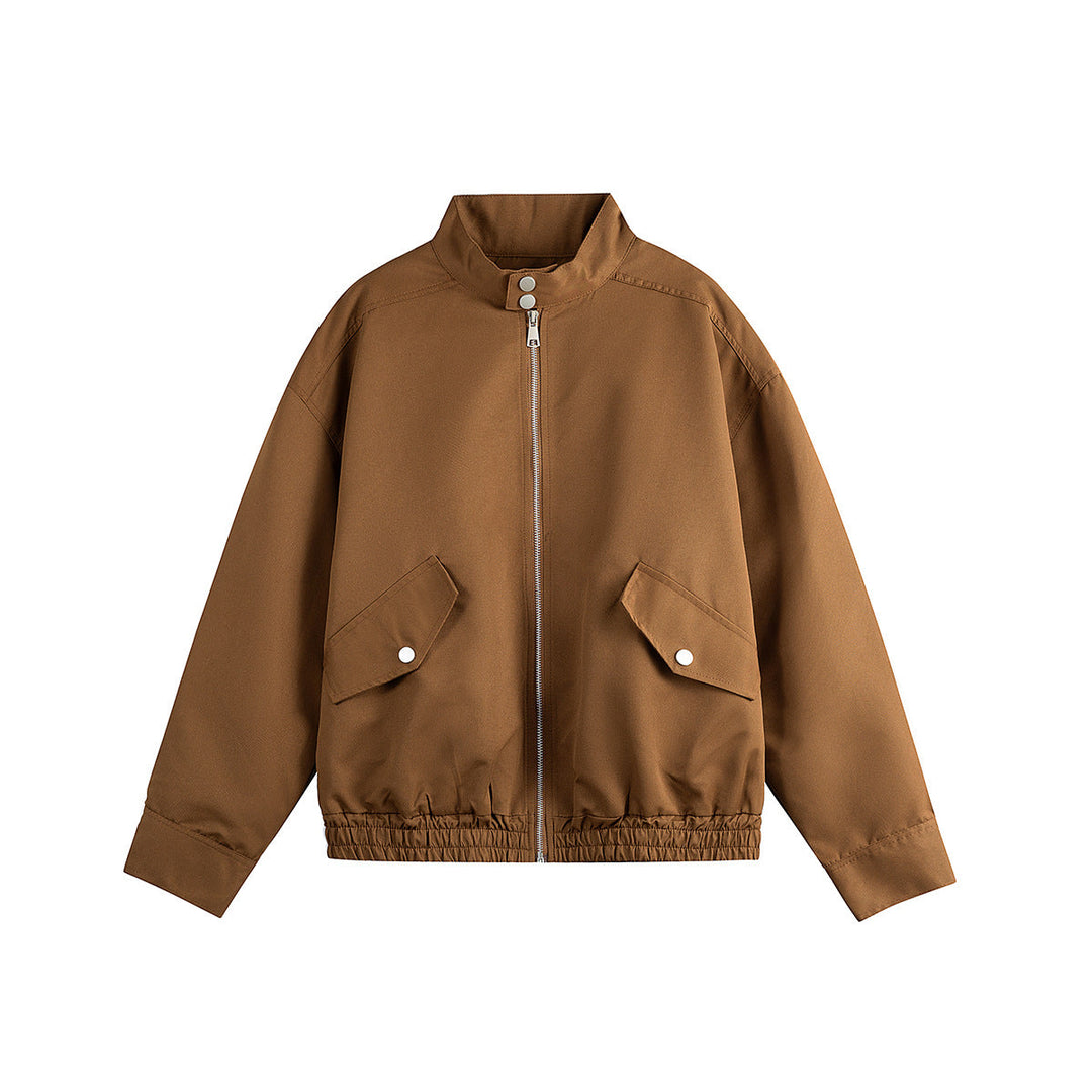 Unisex Boxig Bomber Jacka i Workwear Look med Ståkrage och Lockfickor