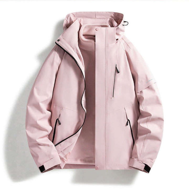 Dam weatherproof softshell ski jacka med fleecefoder och huva