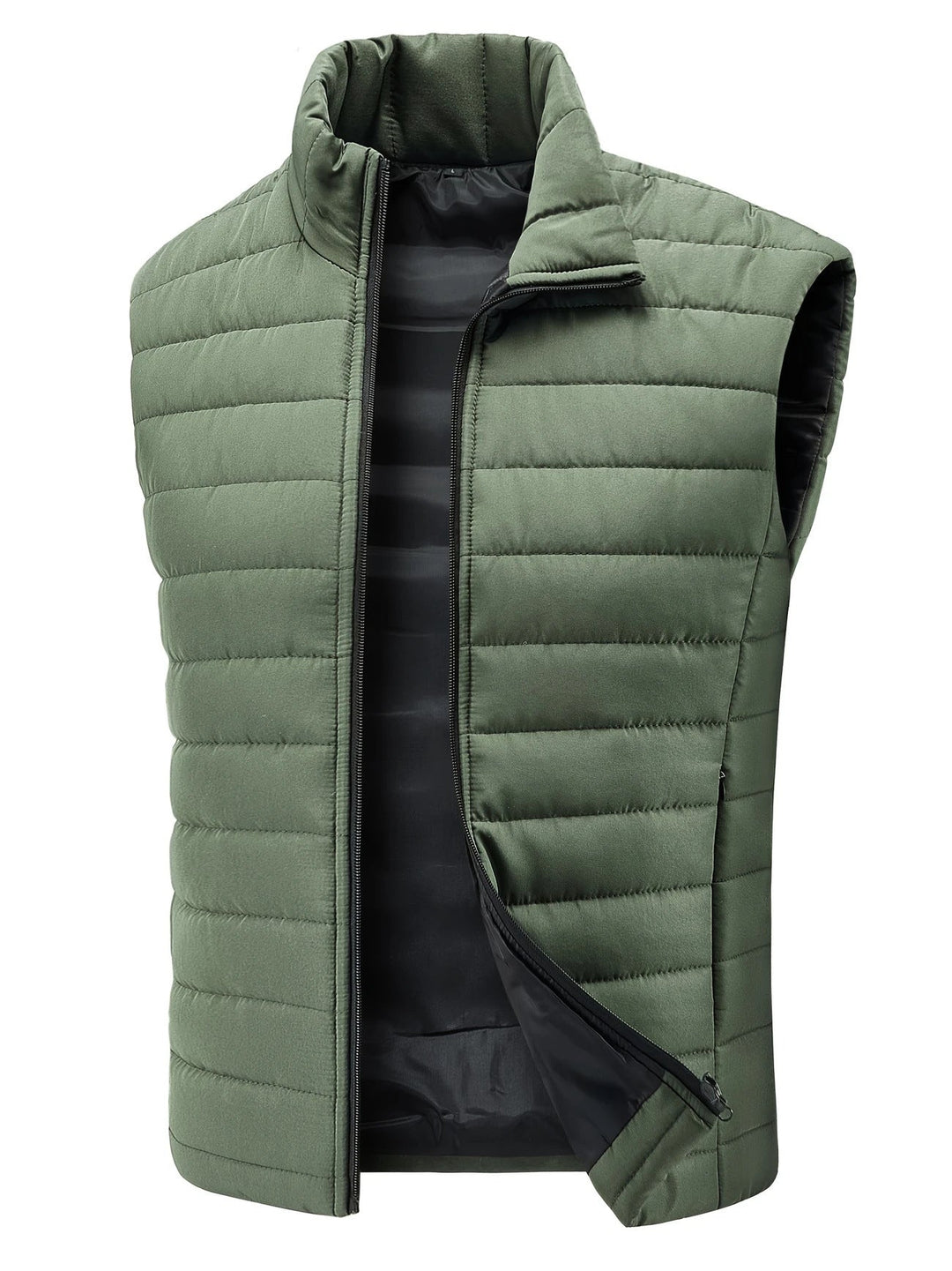 Herr Ultralight Vadderad Väst med Raised Krage och Insulating Termisk Filling