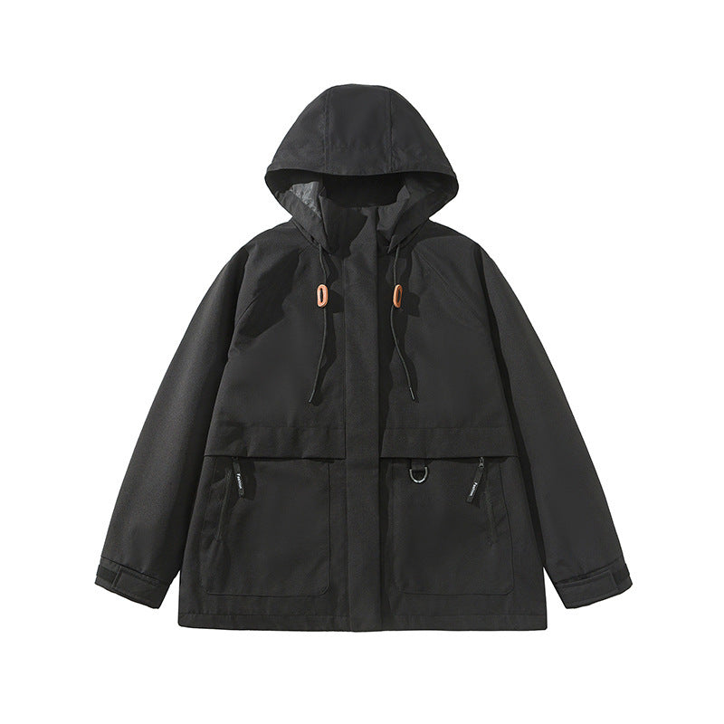 Dam med huva Utility Parka med vattentät membrane, stor framfickor &amp; justerbar fåll
