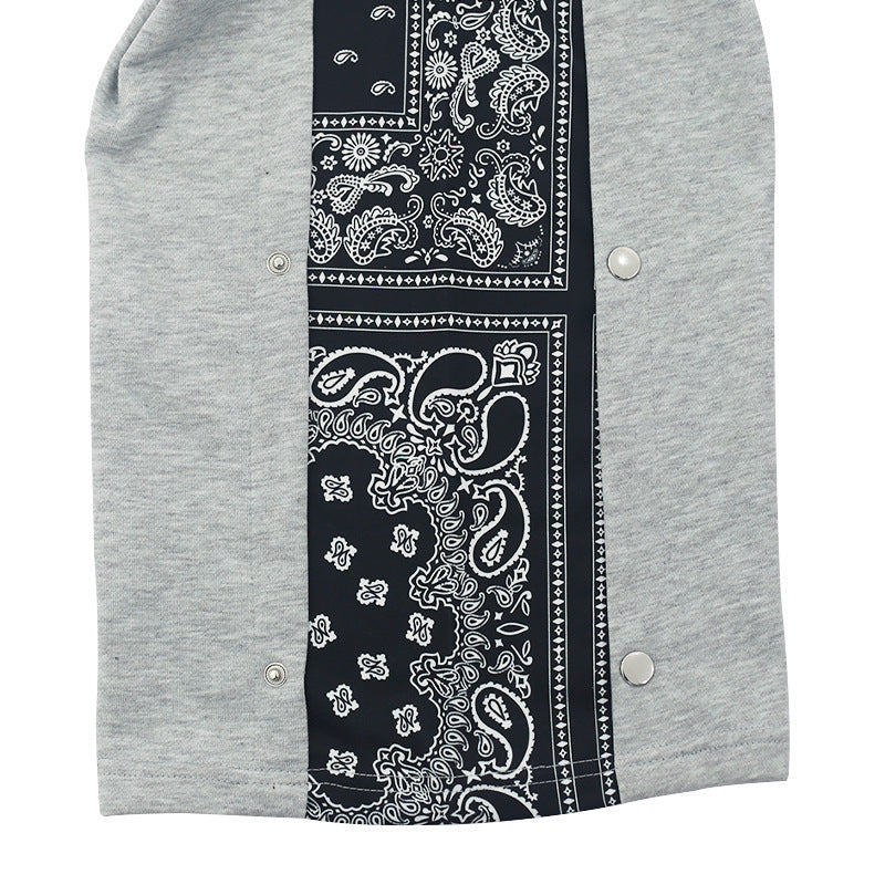Herr Ledig Mjukisbyxor med Side Tryckknapp Opening &amp; Bandana Insert