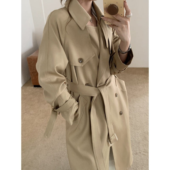 Dam oversize trenchcoat med Double Breasted, midjebälte och Epaulettes