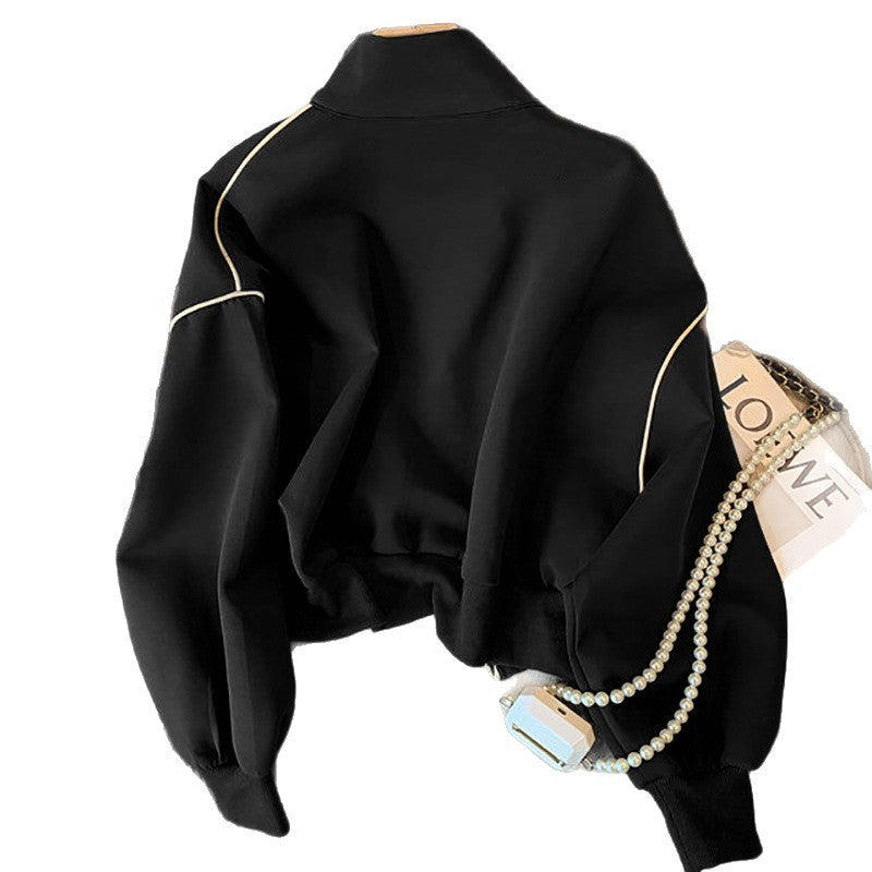 Dam Fashion Cropped jacka med fickor