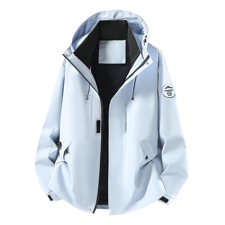 Herr teknisk softshell med huva Jacka med dold front dragkedja och flerafunction fickor