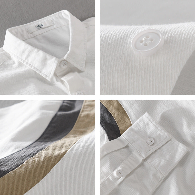 Herr Skjortjacka i Layered Look med Kontrast Axel Yoke