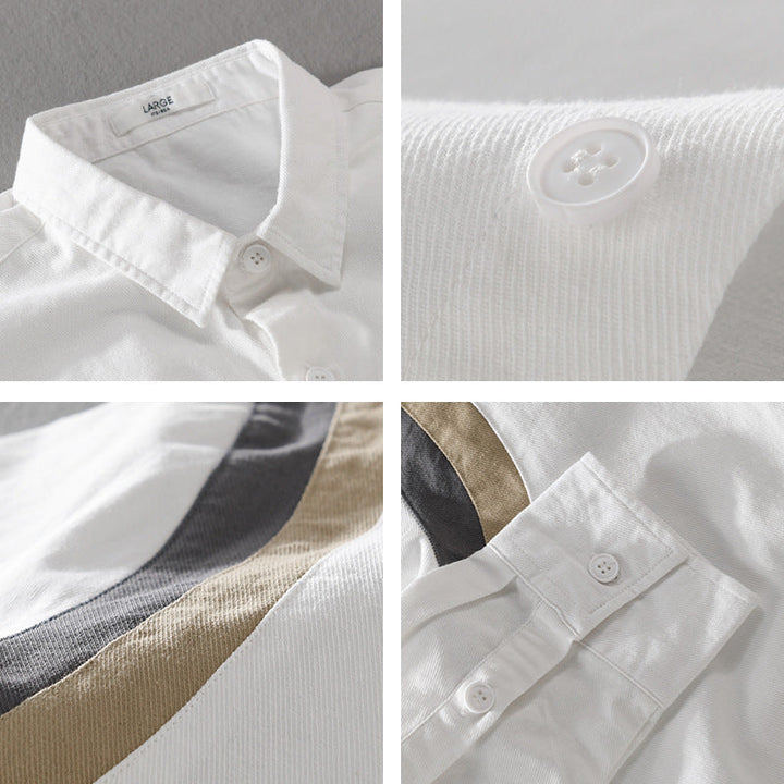 Herr Skjortjacka i Layered Look med Kontrast Axel Yoke