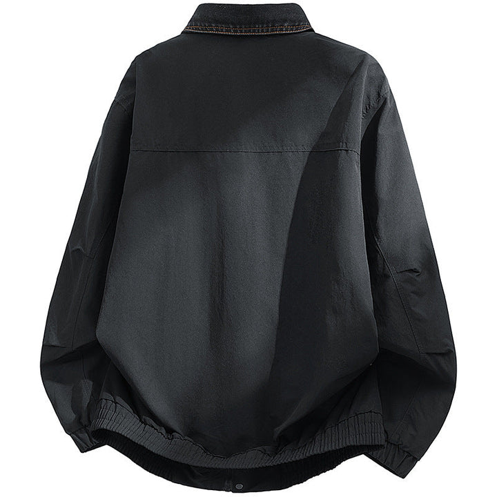 Herr oversize Funktion Blouson med Cord Krage, fickor med lock och elastisk fåll