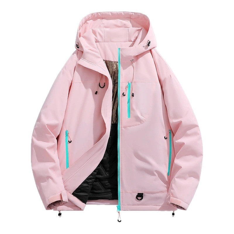 Dam vattentät Insulated softshell Thermo jacka med huva och Multifunctional fickor