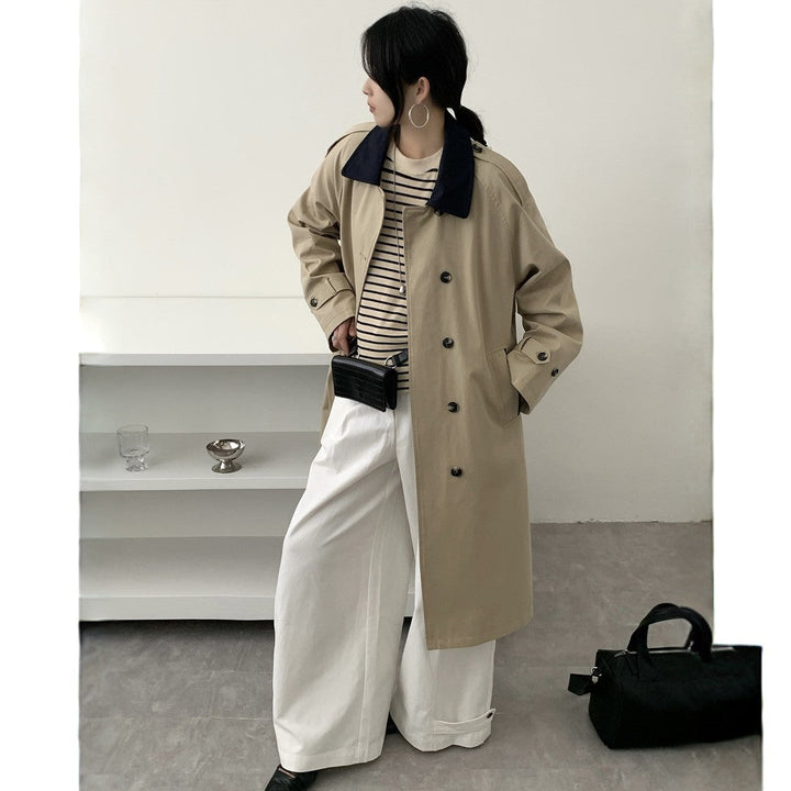 Dam längre vattenavvisande trenchcoat med Back Cape och Stand krage