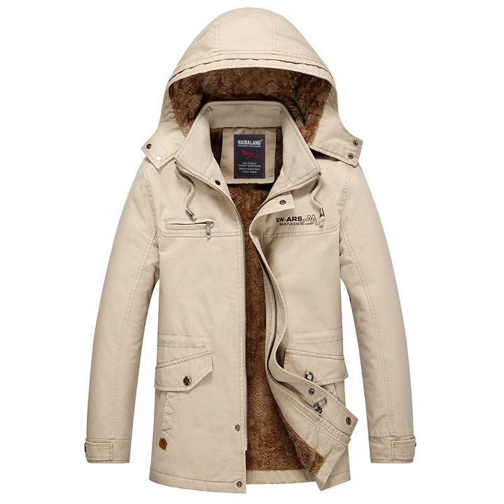 Herr Mid-Length Fält Parka i Urban Stil med Teddy Fleecefoder