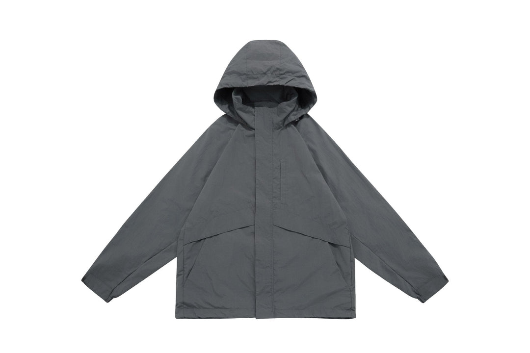 Unisex Bred Water-Repellent med Huva Parka med Concealed Dragkedja Lock och Lockfickor