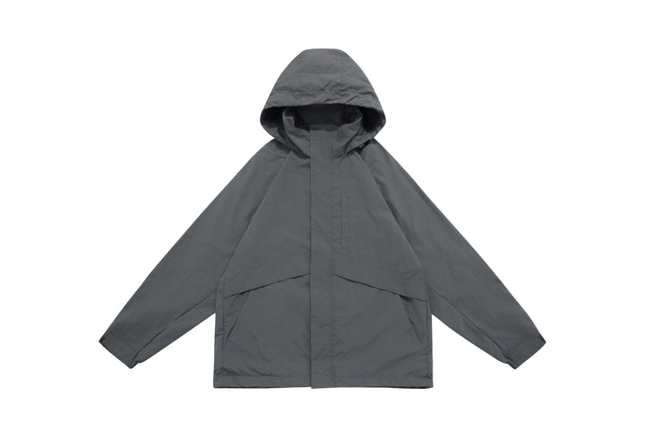 Unisex Bred Water-Repellent med Huva Parka med Concealed Dragkedja Lock och Lockfickor