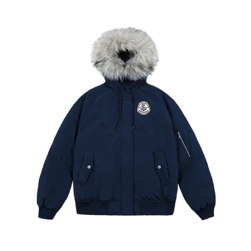 Dam oversize thermo parka med voluminous huva, detachable faux fur trim och ribbed muddar