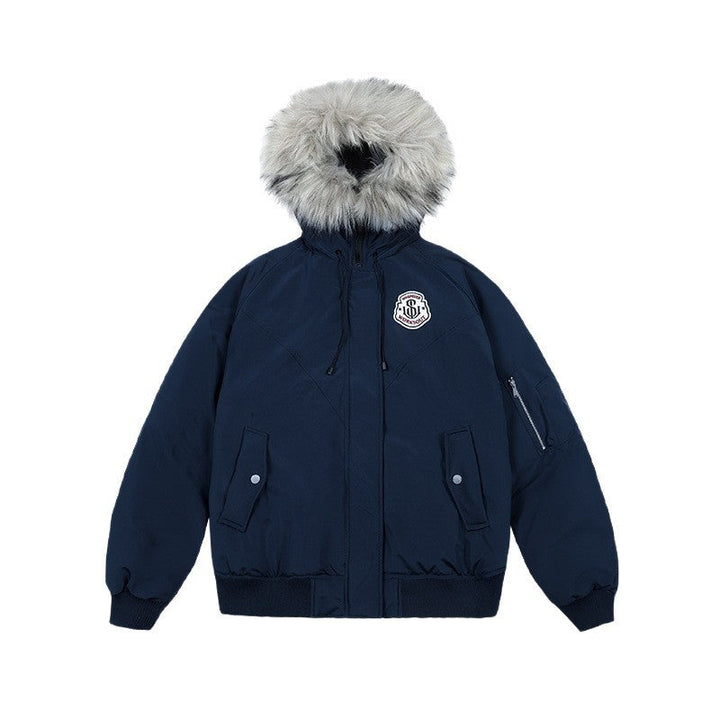 Dam oversize thermo parka med voluminous huva, detachable faux fur trim och ribbed muddar