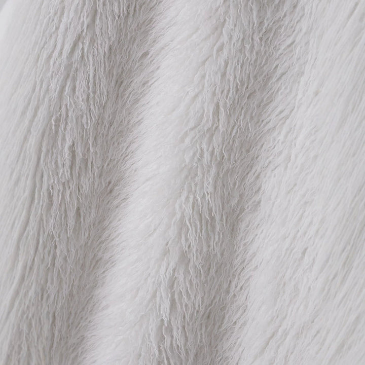 Dam längre Shaggy Faux Fur kappa in lång modell skärning