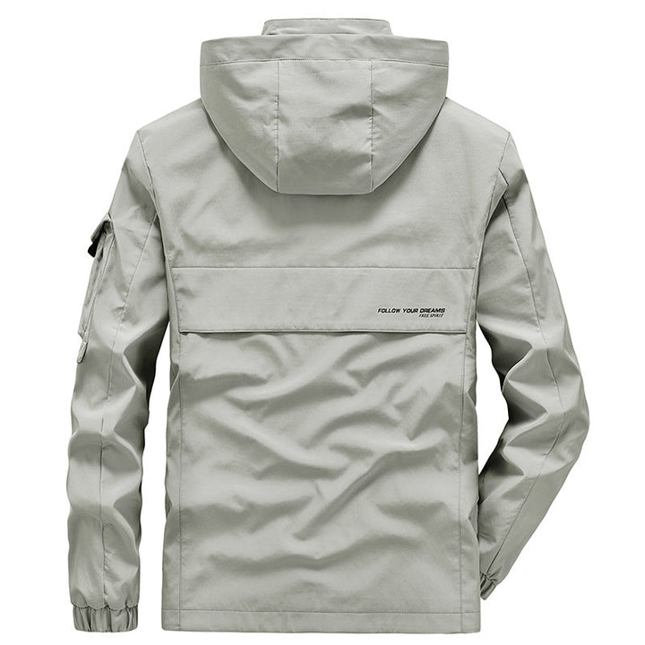 Herr Lätt Multi-Functional Utomhus Vind Jacka med Huva och Ärm Ficka