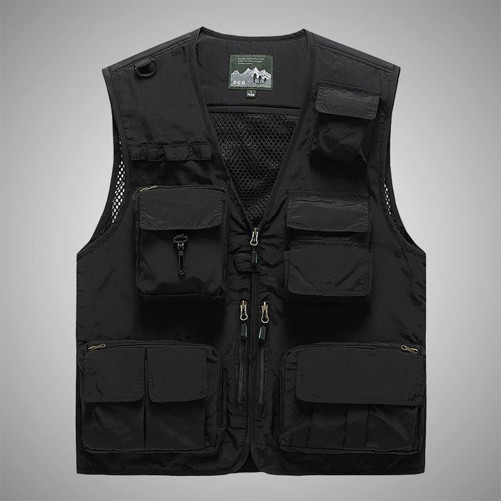 Unisex Multifunctional utilityväst med Mesh Back och Multiple fickor