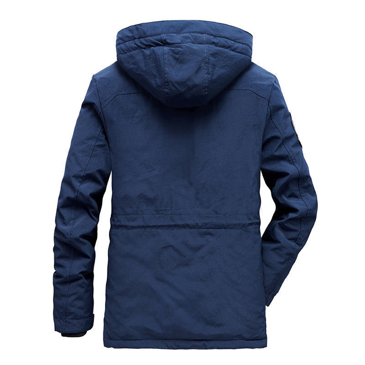 Herr Vadderad Fält Parka med Huva, Cozy Teddyfoder och Tactical Multi-Pockets
