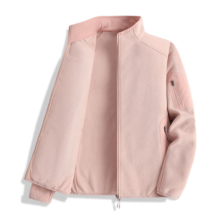 Herr Fleece Jacka med Stående Krage och Softshell Inserts