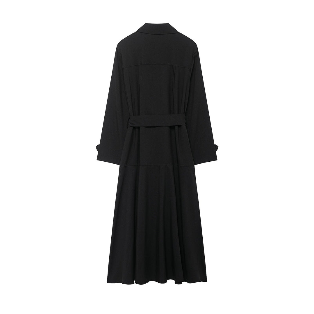 Dam Maxi trench med figure-flattering knytband och double knappslå