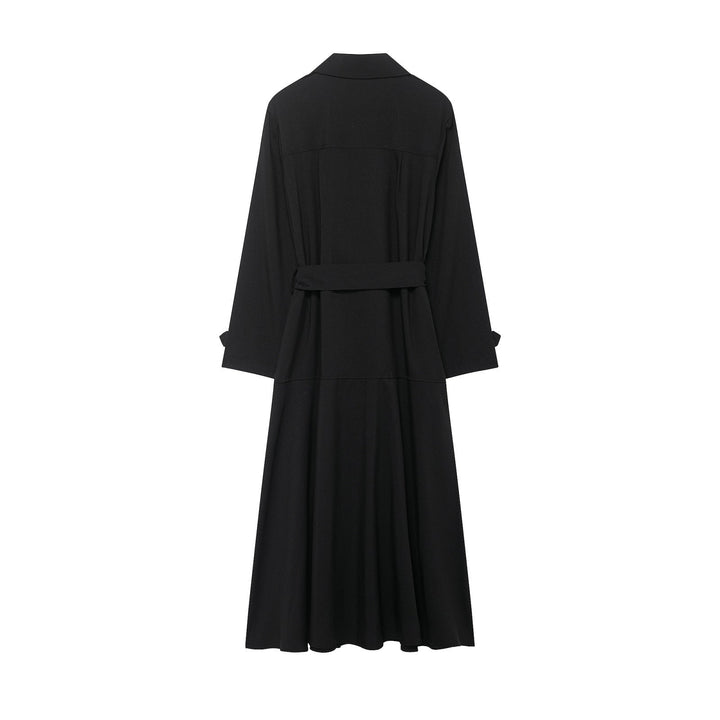 Dam Maxi trench med figure-flattering knytband och double knappslå