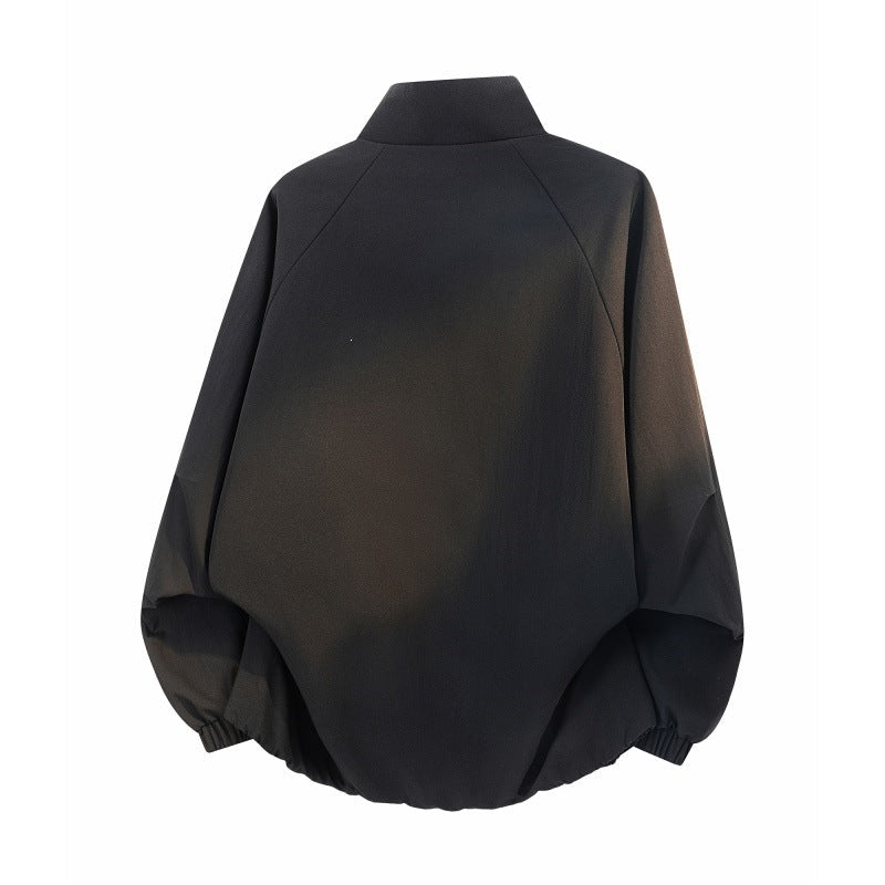 Dam Lätt Oversize Övergångsjacka med Raglan Ärmar, Dragkedja och Contrast Inserts