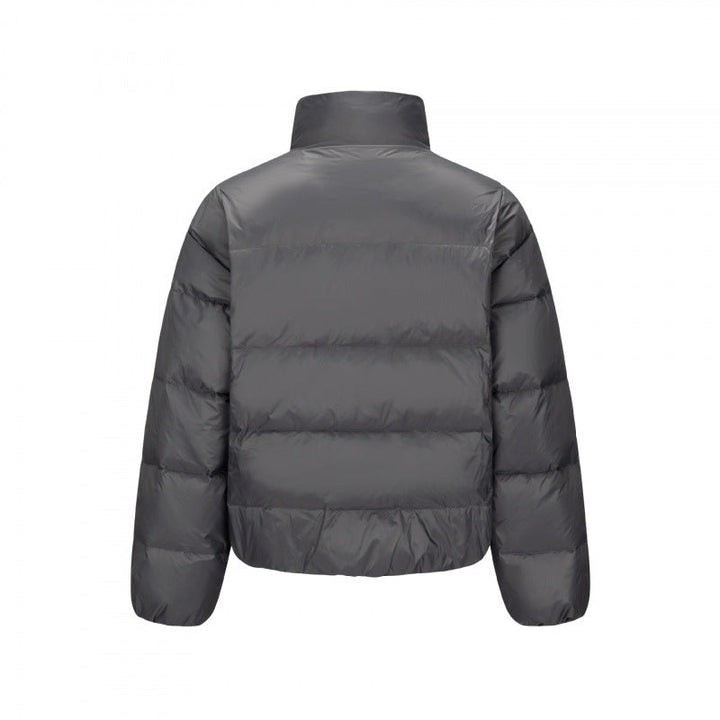 Herr short-cut compact packable pufferjacka med ståkrage och dold bröstficka
