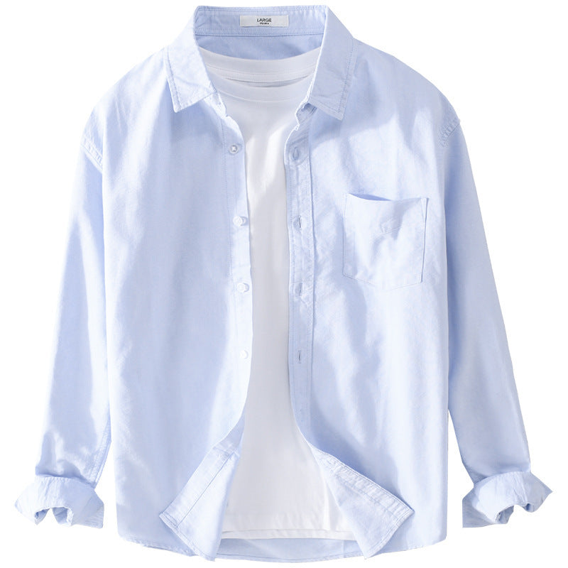 Herr Casual Bomull Layering Overshirt med Kent Krage, Bröstficka, och Mjuk Twill Finish