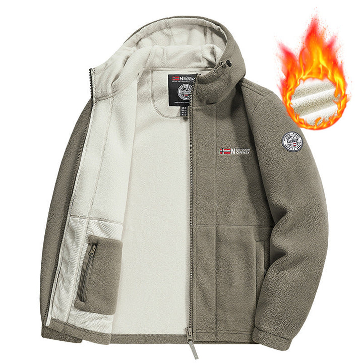 Herr Fleece Jacka med Praktisk Krage Protection