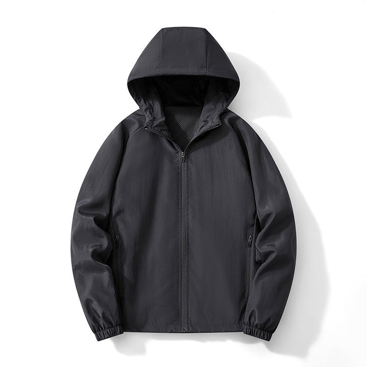 Herr Ultralight med huva Windbreaker med ventilerande meshfoder och dold dragkedja