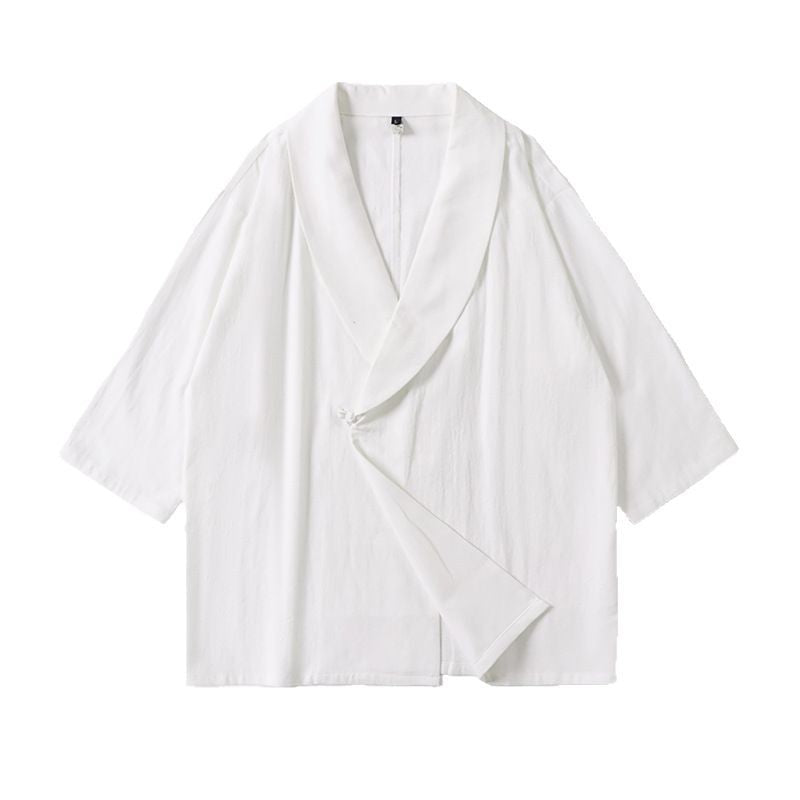 Unisex oversize Kimono jacka med Shawl krage och Wrap stängning