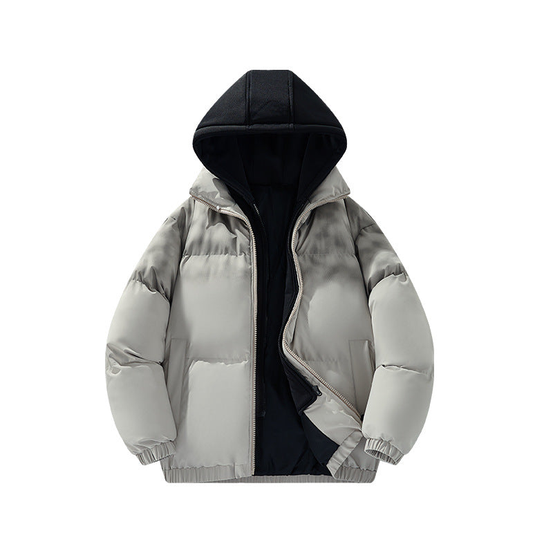 Herr Fodrad Oversize-Steppjacke med Abnehmbarem Huv‑Einsatz och Farbverlauf