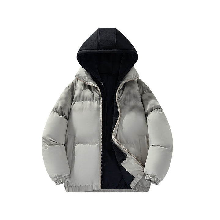 Herr Fodrad Oversize-Steppjacke med Abnehmbarem Huv‑Einsatz och Farbverlauf