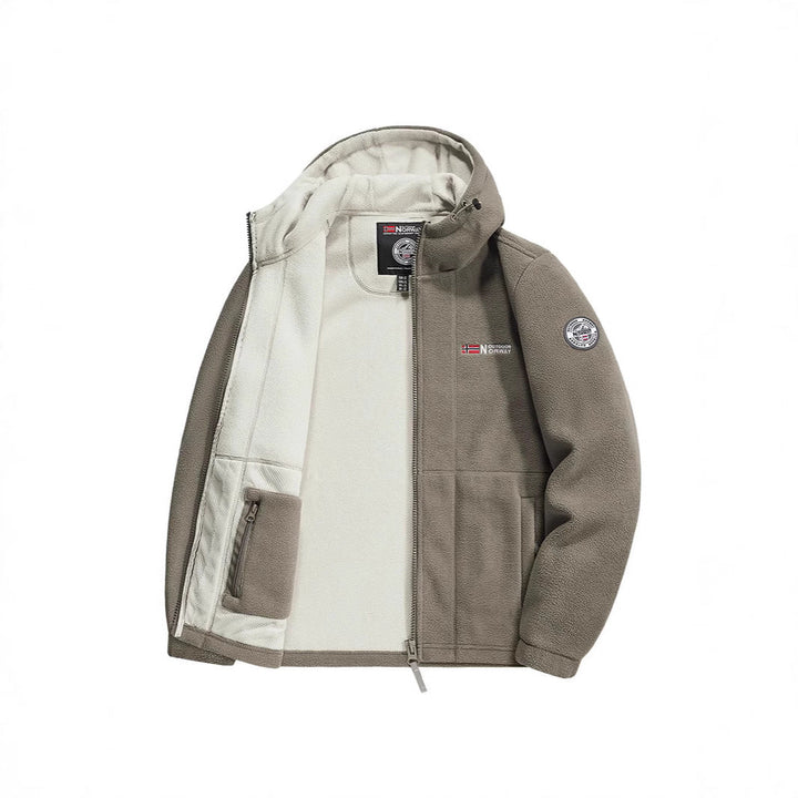 Herr Fleece Jacka med Praktisk Krage Protection