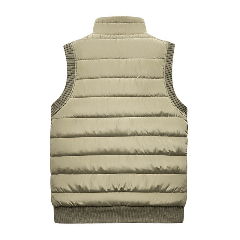 Herr Quiltad Thermo Quiltad Väst med Warming Teddyfoder och Elastisk Ribbad Finishes