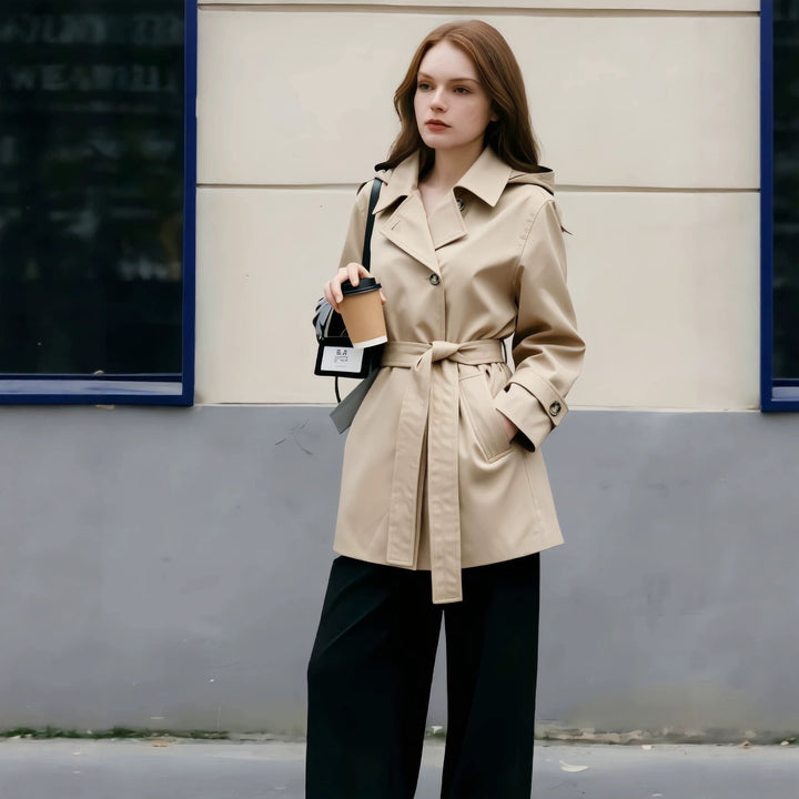 Dam Elegant och Tidlös Trenchcoat