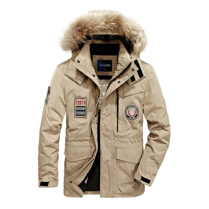 Herr Termisk Parka med Huva och Faux Fur Trim, Vattenavvisande och Multifunctional