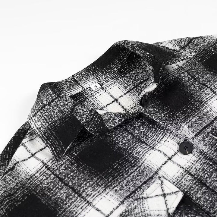 Dam lång modell rutig Overshirt med oversize skärning och Flap fickor